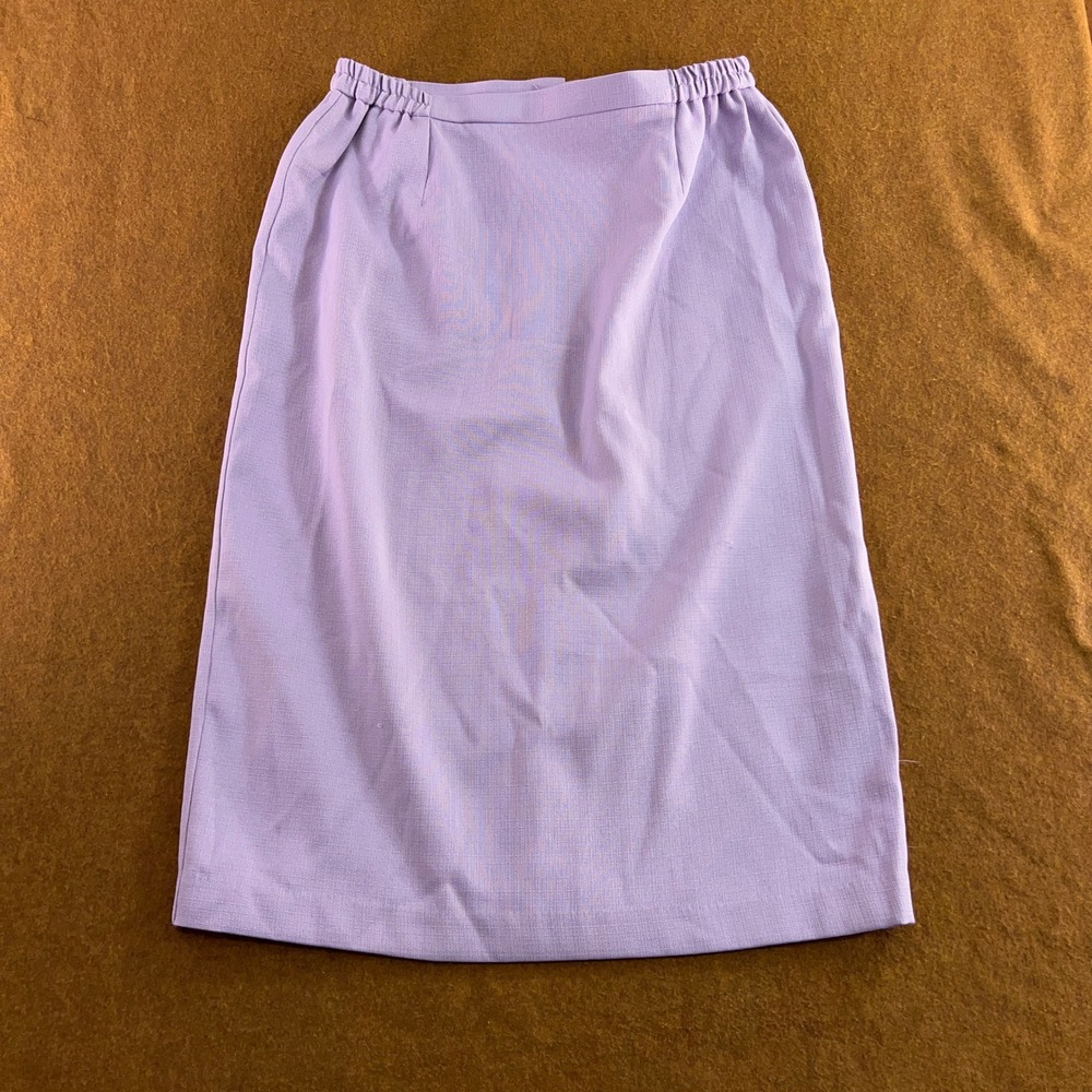 Krista Bella Womens 16 Purple Elastic Waist Back Slit Midi Pencil Skirt New